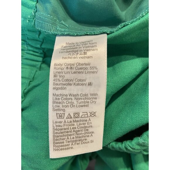 NWT J.Crew Linen Blend Pants Tie Waist Straight Leg Ankle Green Size 18 New - Picture 5 of 6